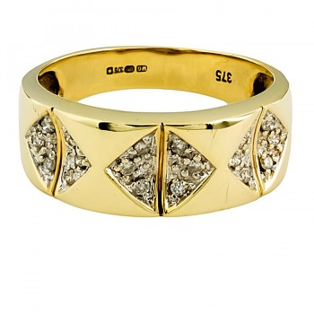 9ct gold Diamond Band Ring Ring size O